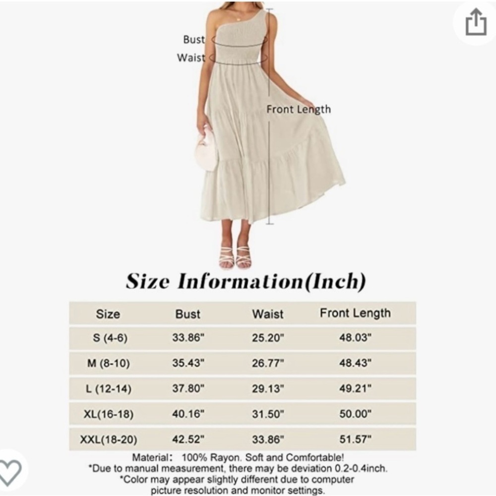 Womens Single Shoulder Strap Dress Cream Colored Size Large NWOT - Picture 3 of 7